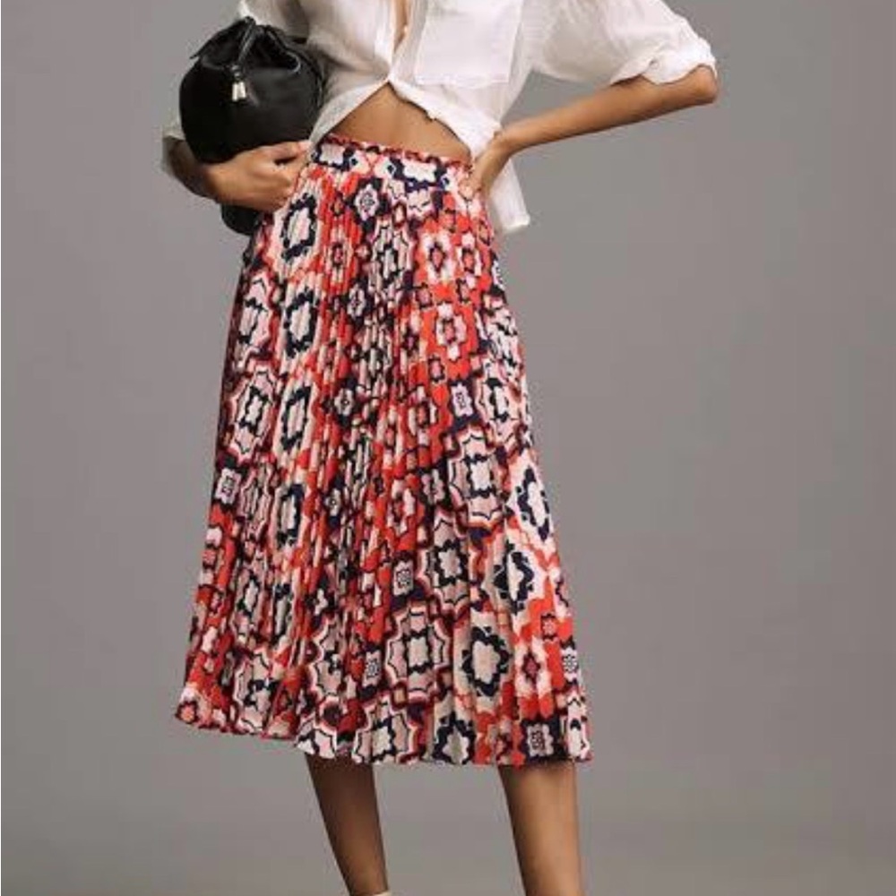 Maeve by Anthropologie - Valerie Pleated Midi Skirt - Women’s Size Large. NWT